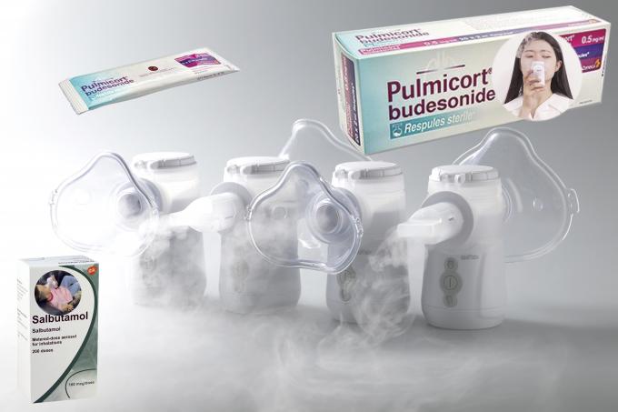 Double Channel Medical Portable Inhaler Nebulizer IP45 With Mask Mouthpiece