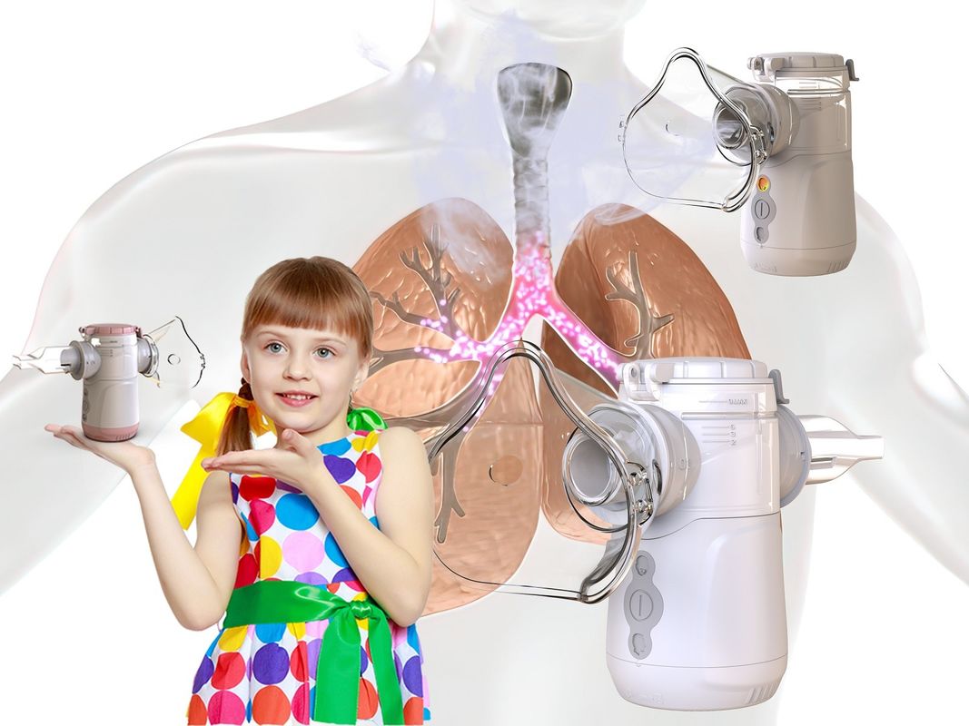 Vibrating Mesh Inhaler Larger Rate Dense Fog No Blockage Auto Shut Off / Low Battery Indicator